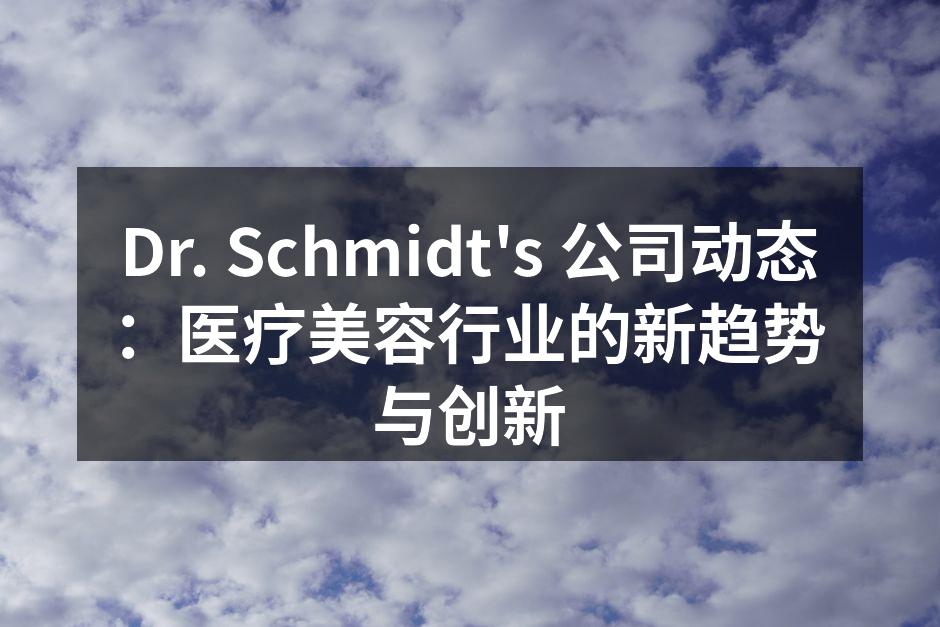 Dr. Schmidt's 公司动态：医